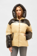 Куртка К-197 чорний+бежевий