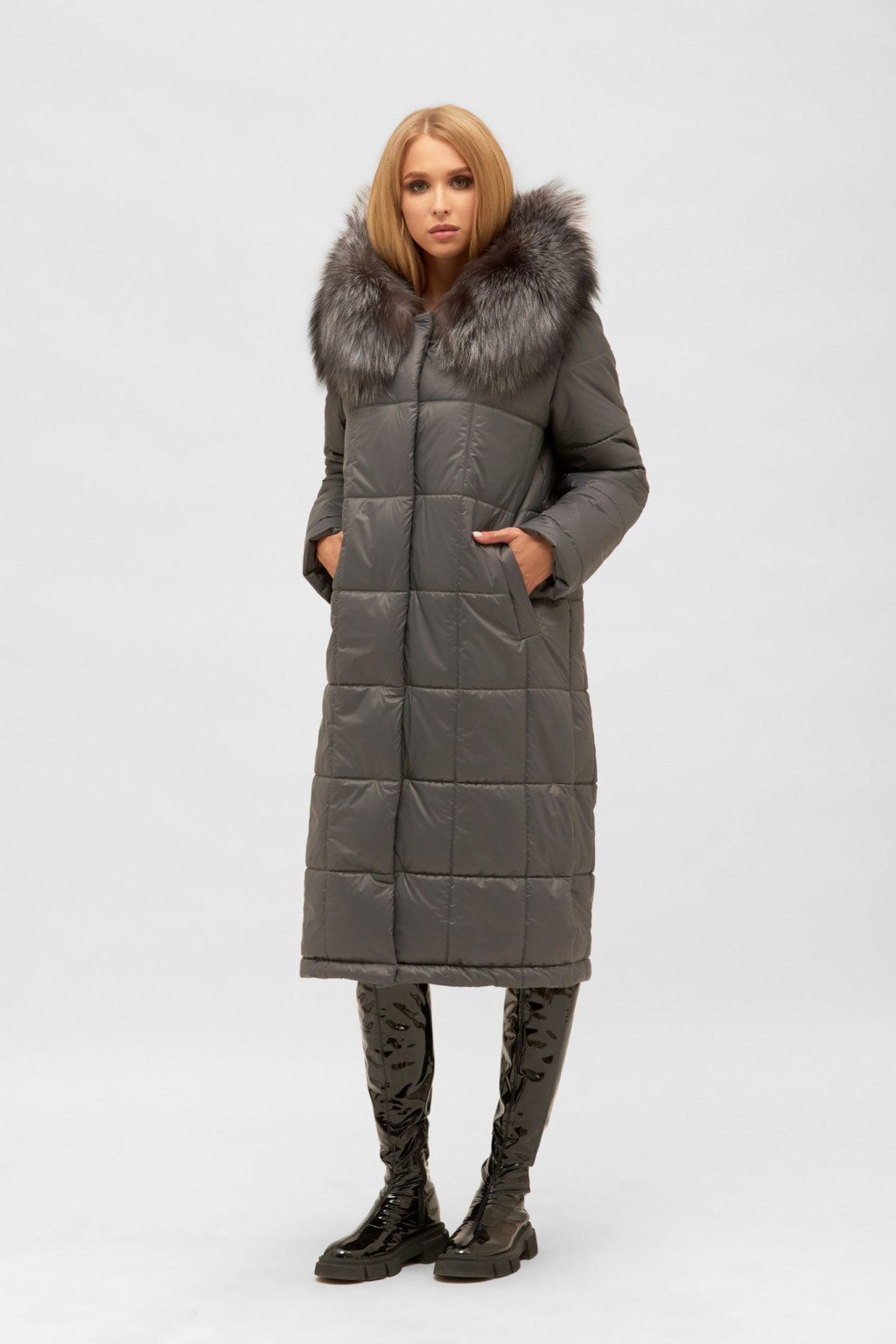 Зимняя Куртка Mila Nova К-227 серый — изображение 2