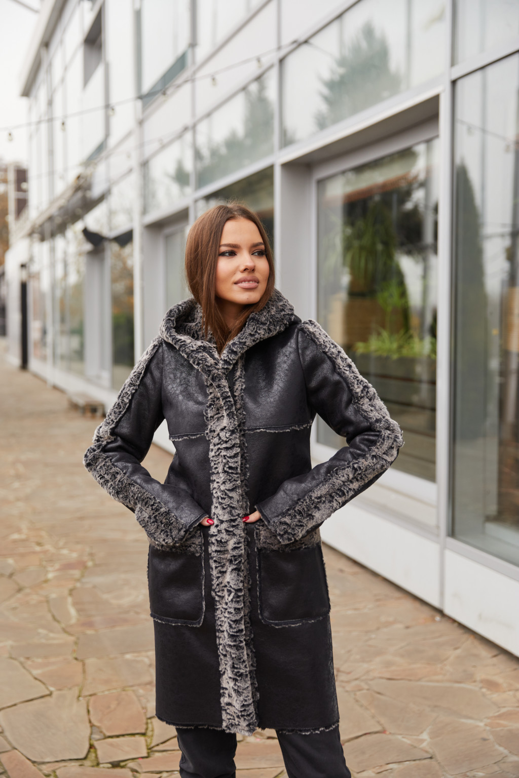 Дубленка Д-159 кап б черный — изображение 4