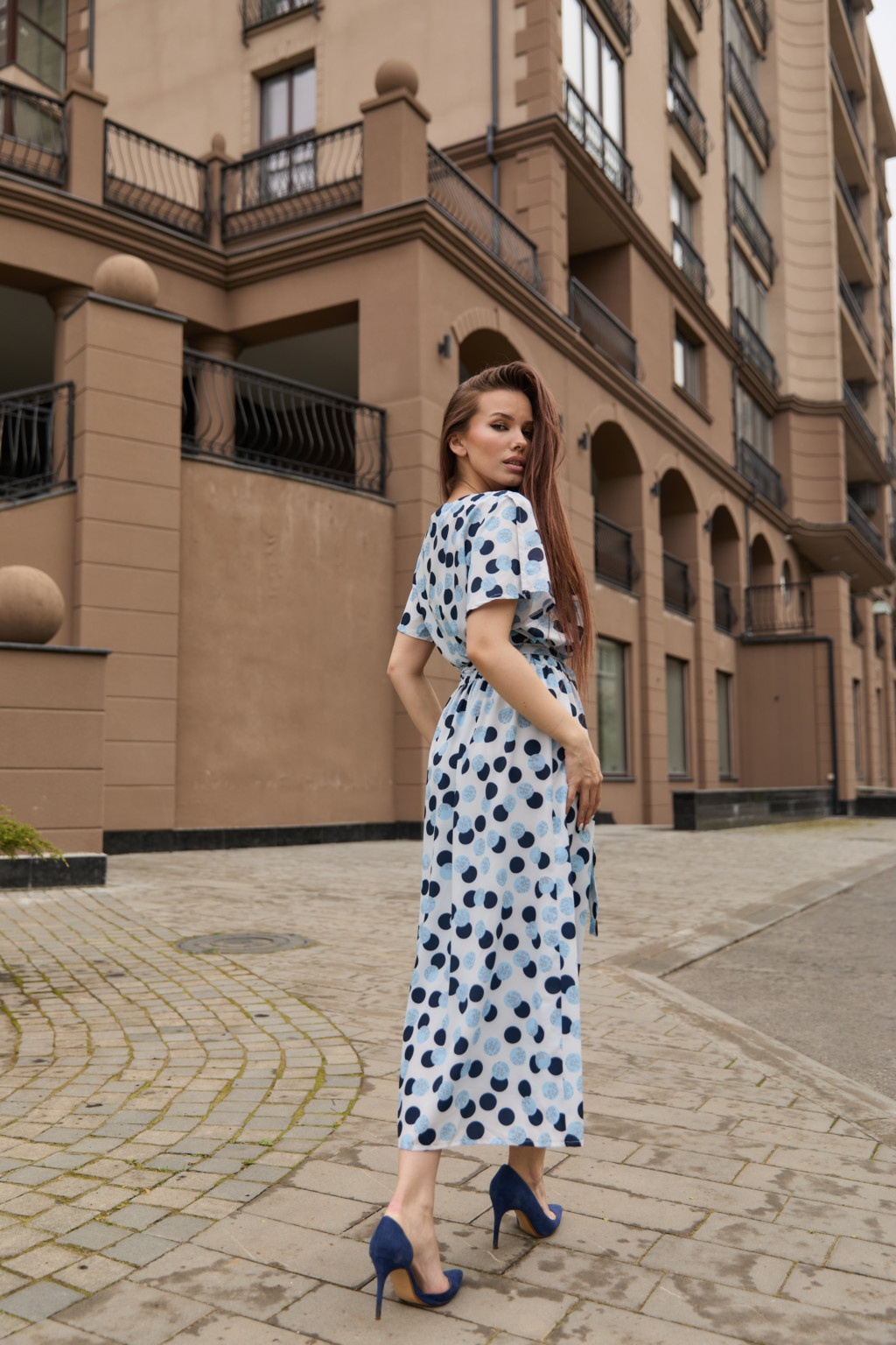 Летнее платье Mila Nova Ф-93 голубой горох — изображение 3