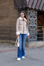 Зимняя дубленка Mila Nova Д-163 бежевый — изображение 6