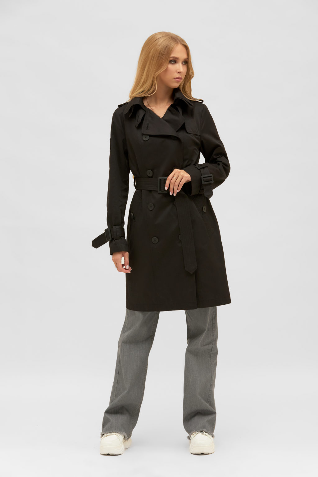Демисезонный тренч Mila Nova ПВ-162 черный — изображение 3