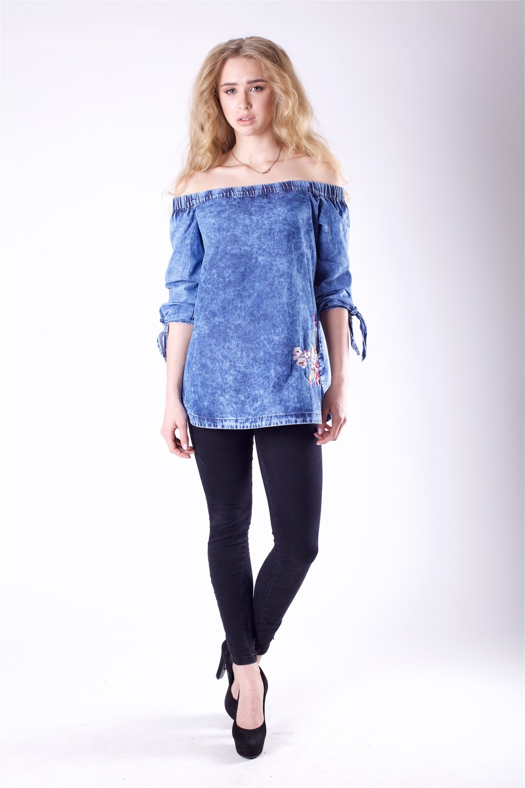 Летняя джинсовая туника Ф-11 синий — изображение 2