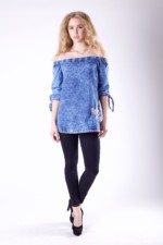 Летняя джинсовая туника Ф-11 синий — изображение 2