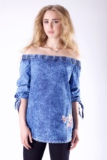 Летняя джинсовая туника Ф-11 синий