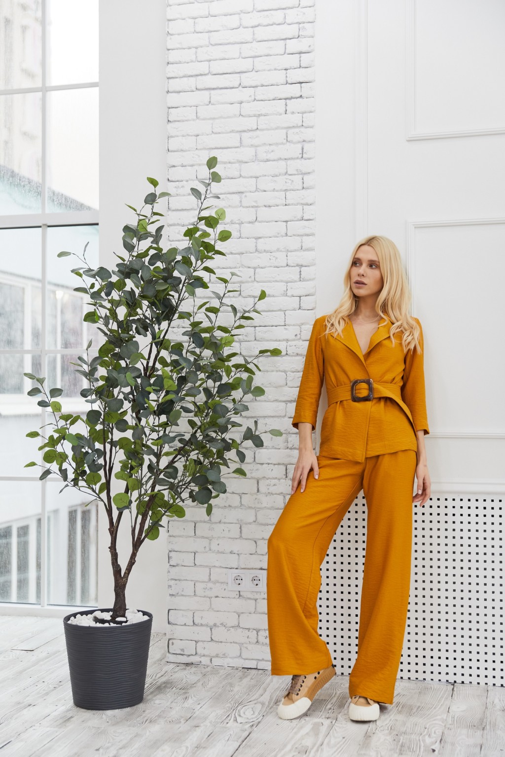 Летний костюм Mila Nova J-28 горчица — изображение 3