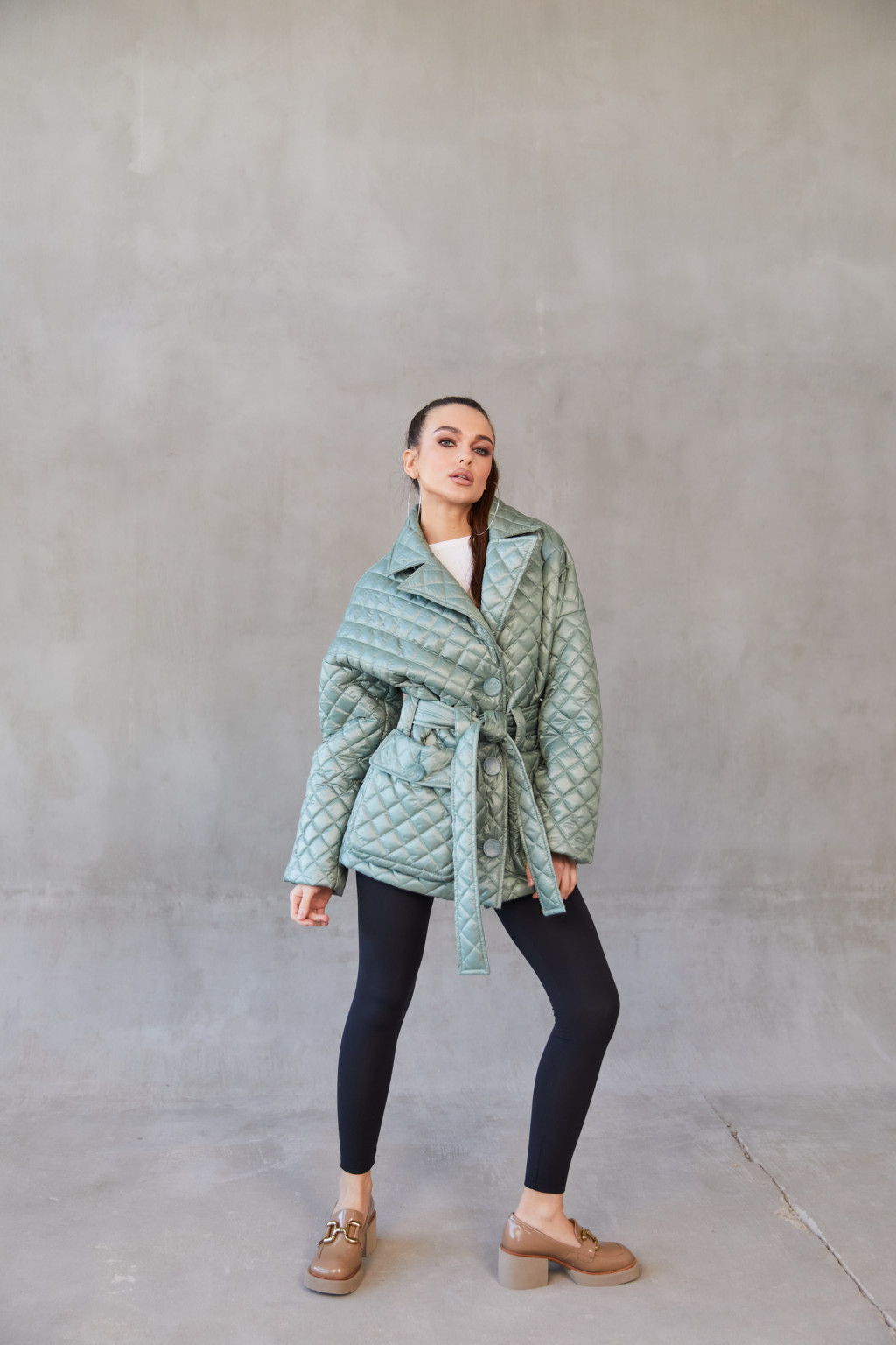 Демисезонная куртка Mila Nova К-168 оливка — изображение 3