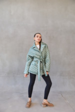 Демисезонная куртка Mila Nova К-168 оливка — изображение 3