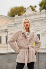 Зимняя шуба Mila Nova К-175 бежевый — изображение 2