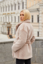 Зимняя шуба Mila Nova К-175 бежевый — изображение 3