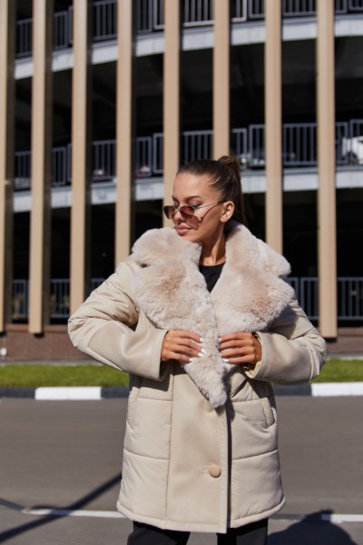 Зимняя куртка Mila Nova К-243 бежевый