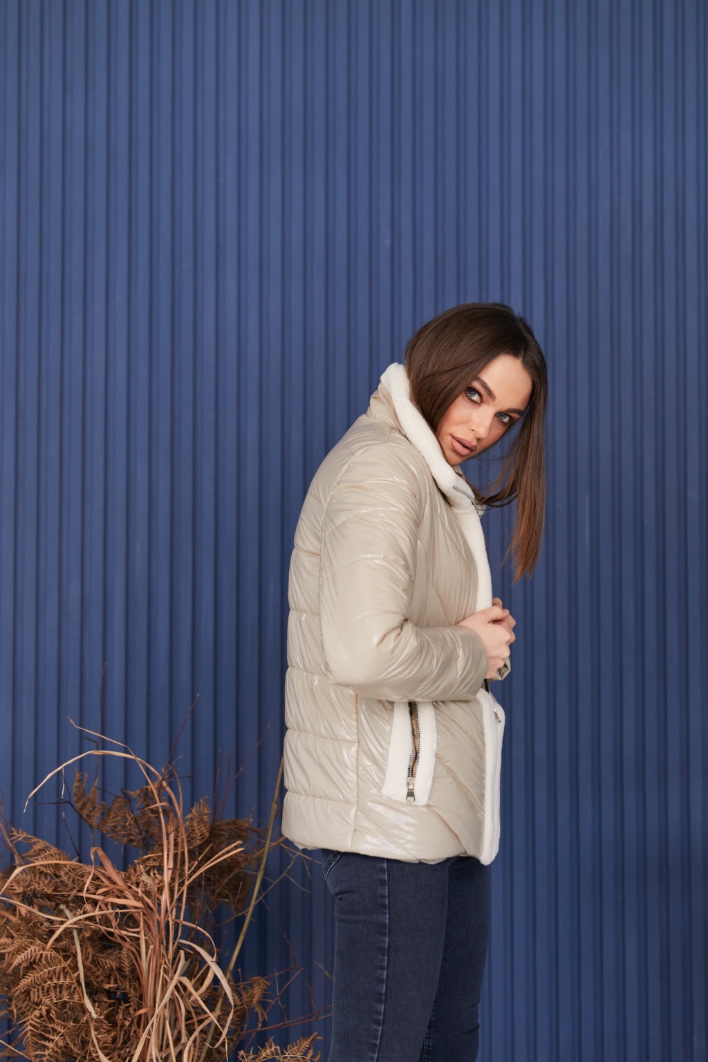 Демисезонная Куртка Mila Nova К-234 серый — изображение 4