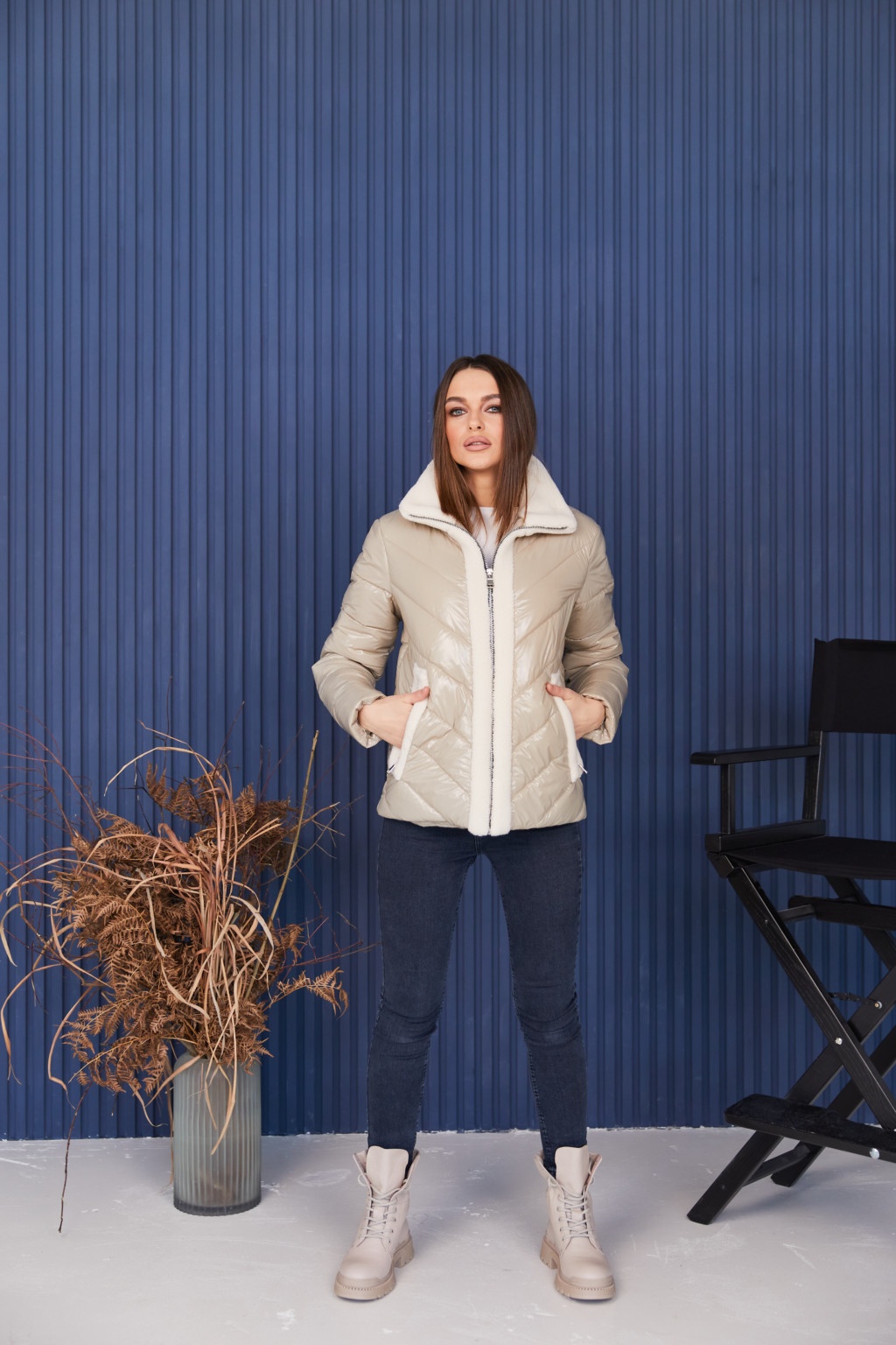 Демисезонная Куртка Mila Nova К-234 серый — изображение 2