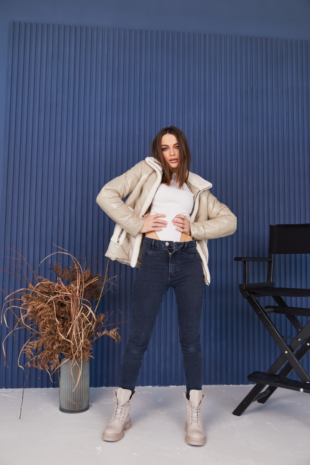 Демисезонная Куртка Mila Nova К-234 серый — изображение 3