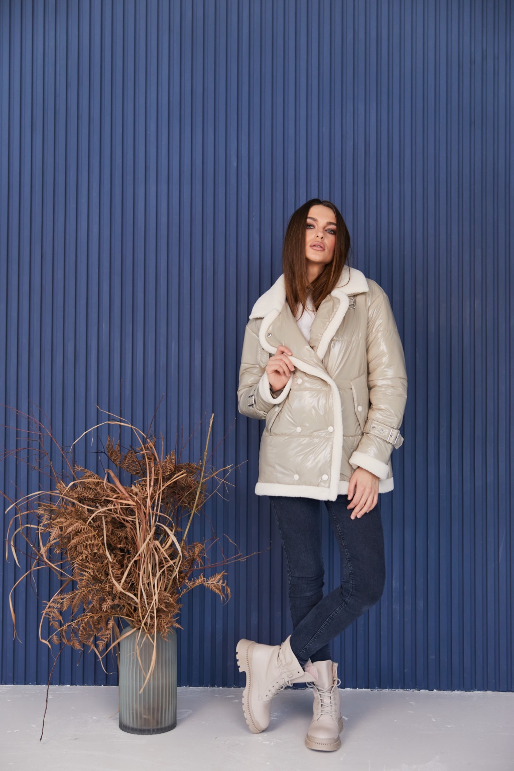 Демисезонная Куртка Mila Nova К-254 серый — изображение 2