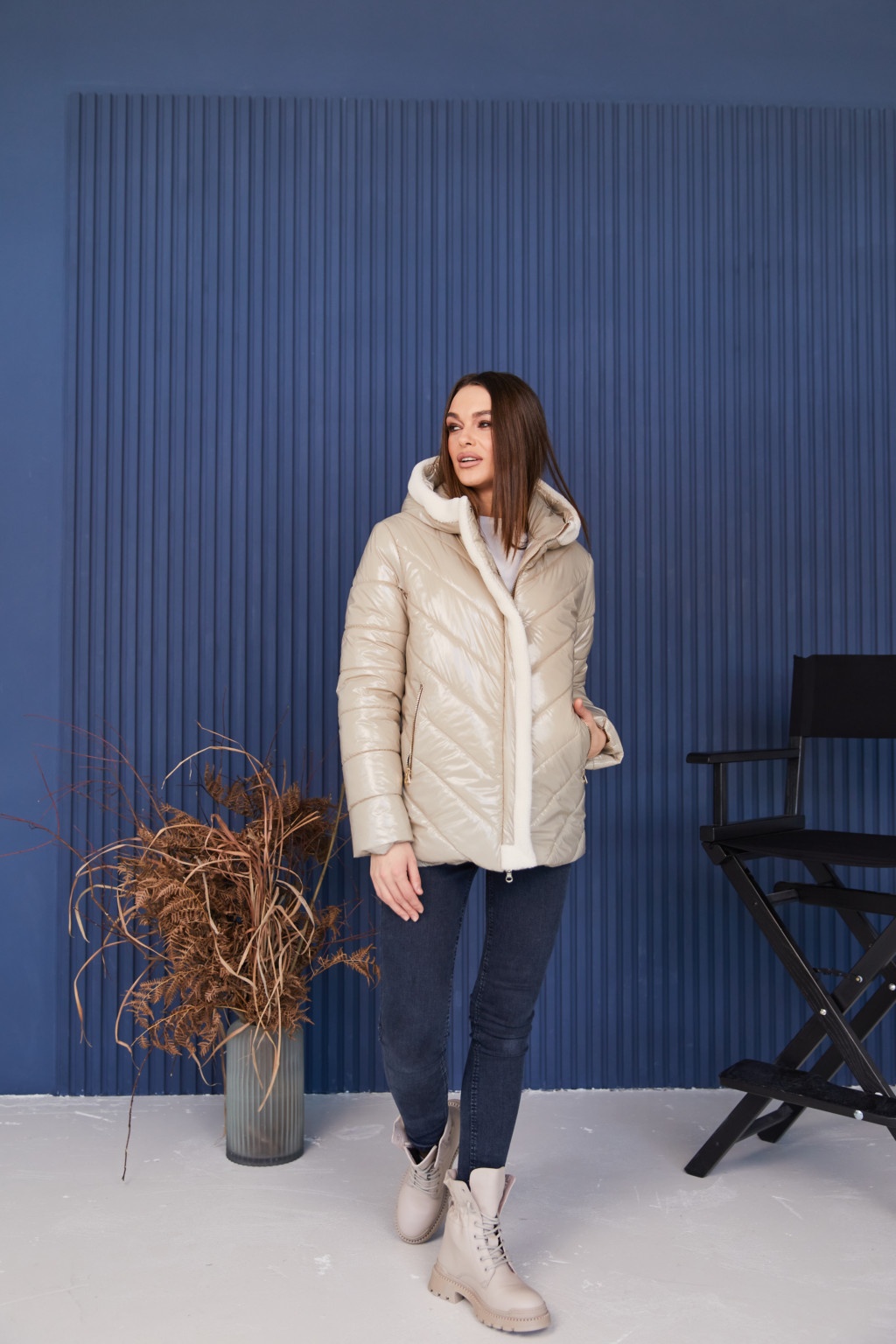 Демисезонная Куртка Mila Nova К-238 бежевый — изображение 5