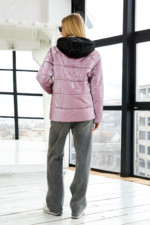 Демисезонная куртка Mila Nova К-151 розовый+черный — изображение 5
