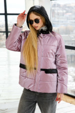 Демисезонная куртка Mila Nova К-151 розовый+черный — изображение 4