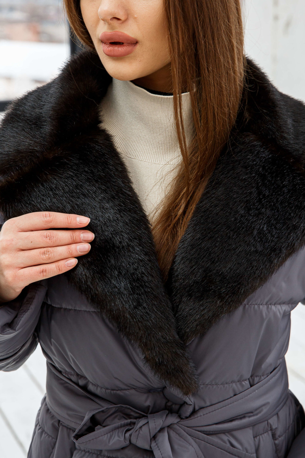 Куртка К-199н серый Mila Nova — изображение 5