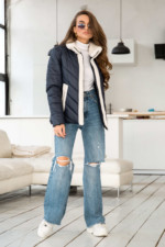 Демисезонная Куртка Mila Nova К-234 синий — изображение 4