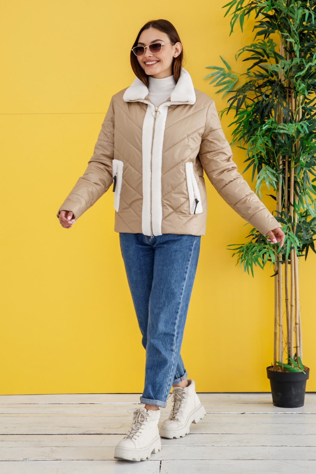 Демисезонная Куртка Mila Nova К-234 кемел — изображение 2