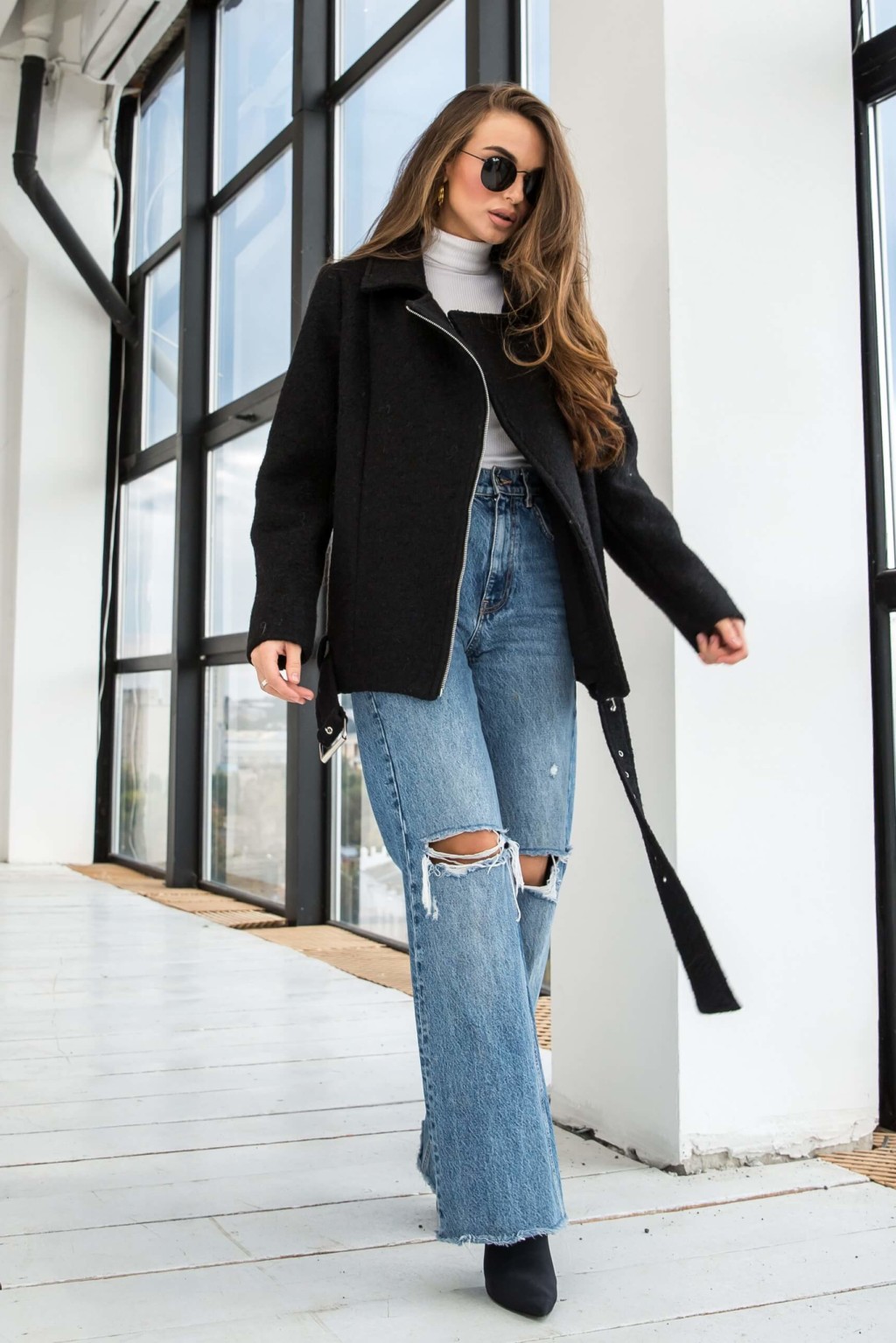 Демисезонная Куртка Mila Nova К-237 черный — изображение 5