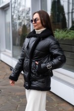 Демисезонная Куртка Mila Nova К-254а черный+черный — изображение 2