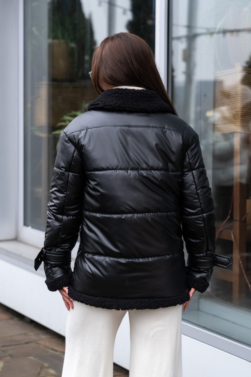 Демисезонная Куртка Mila Nova К-254а черный+черный — изображение 5