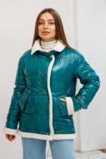 Демисезонная Куртка Mila Nova К-254 бирюза — изображение 3