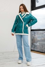Демисезонная Куртка Mila Nova К-254 бирюза — изображение 2