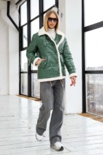 Демисезонная Куртка Mila Nova К-254 зеленый — изображение 6