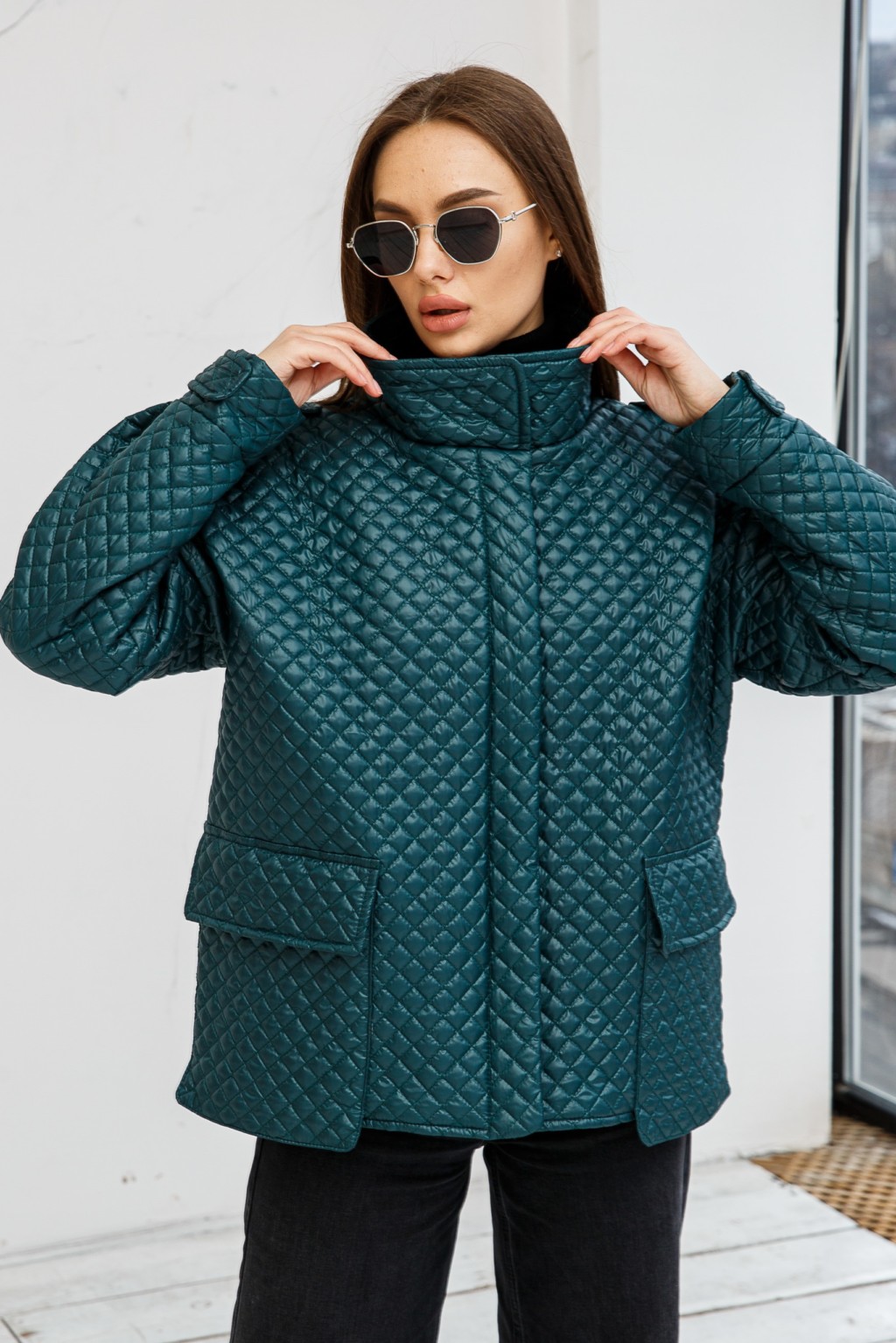 Демисезонная Куртка Mila Nova К-257 зеленый — изображение 2