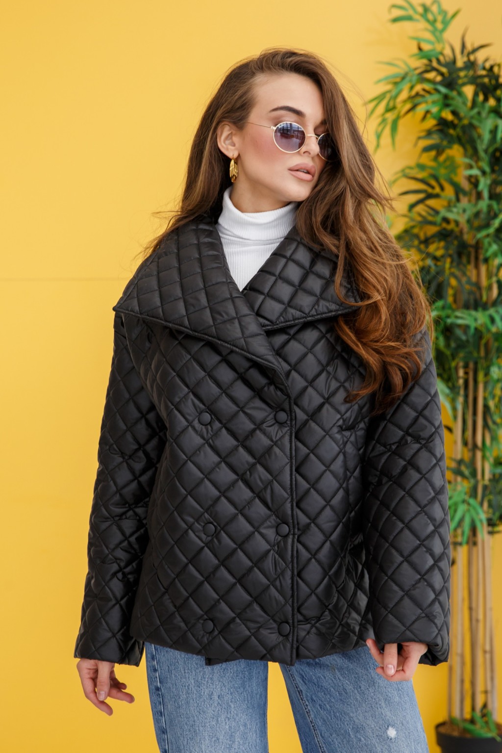 K-261black Демисезонная Куртка Mila Nova К-261 черный — изображение 1