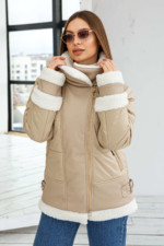 Зимняя Куртка Mila Nova К-276 бежевый — изображение 2