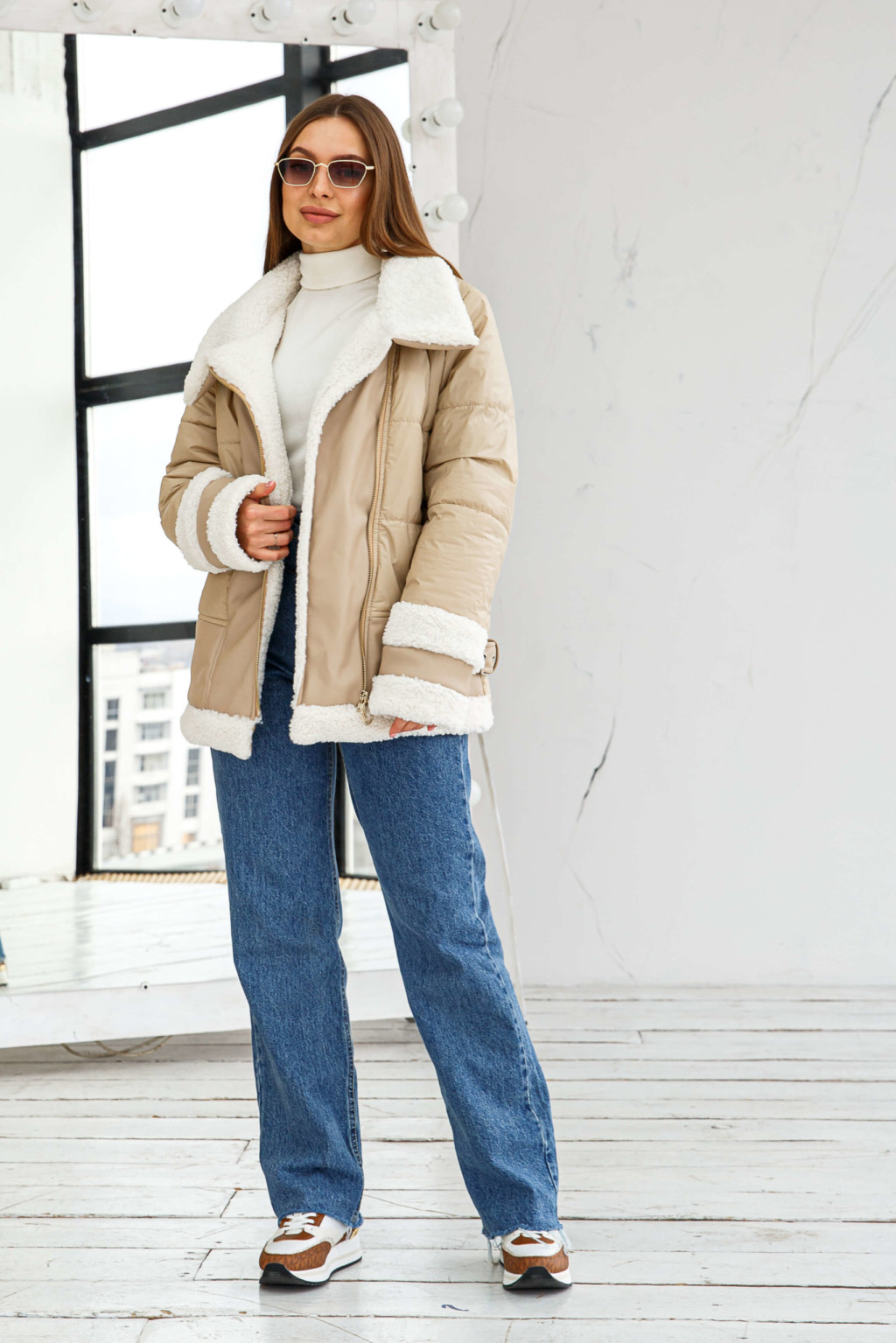 Зимняя Куртка Mila Nova К-276 бежевый — изображение 3