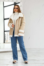 Зимняя Куртка Mila Nova К-276 бежевый — изображение 3