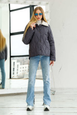 Демисезонная Куртка Mila Nova К-279 серый — изображение 2