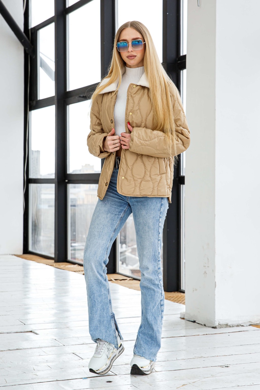 Демисезонная Куртка Mila Nova К-279 кэмел — изображение 2