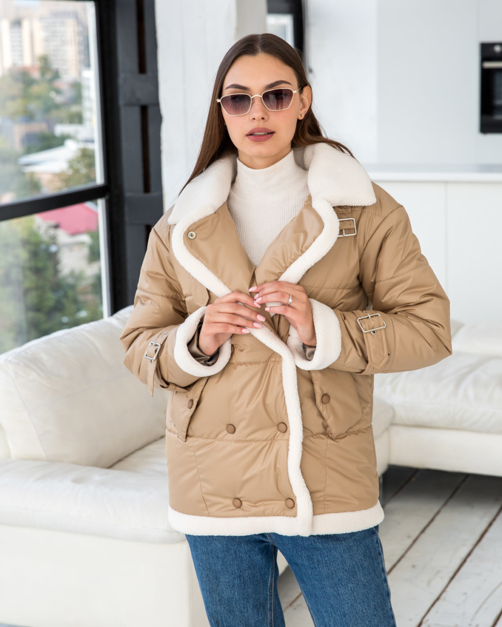 Демисезонная Куртка Mila Nova К-254 кемел — изображение 2