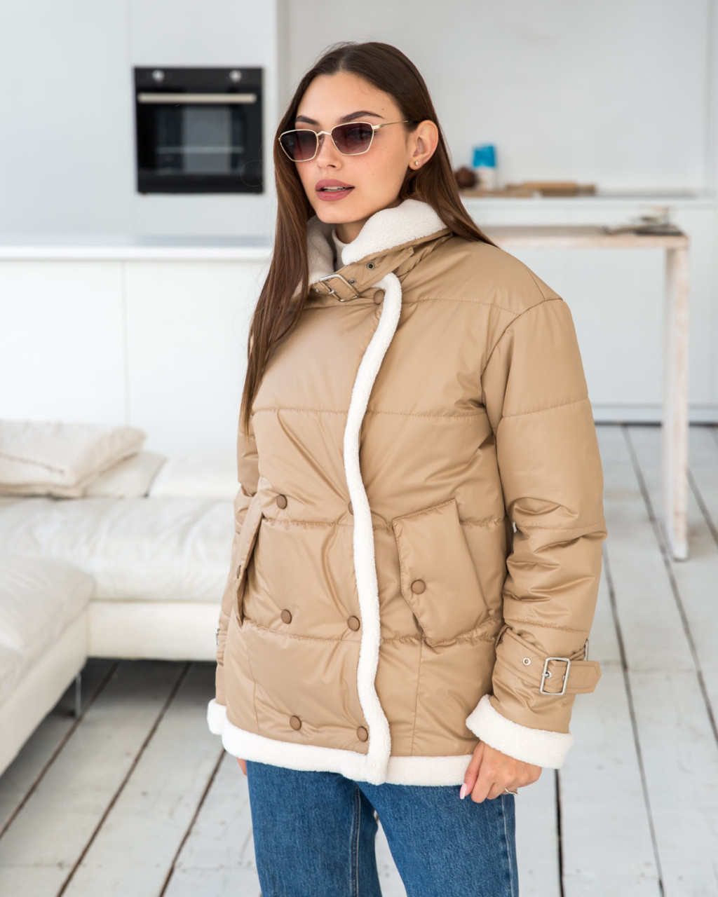 Демисезонная Куртка Mila Nova К-254 кемел — изображение 5