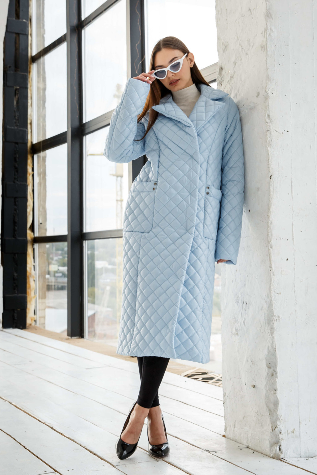 Демисезонный плащ Mila Nova ПВ-285 голубой — изображение 2