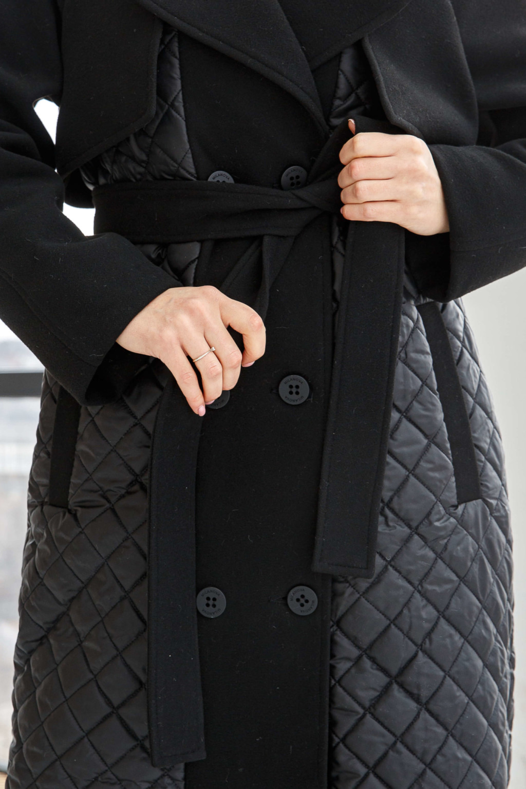 Демисезонное Пальто Mila Nova ПВ-305 черный — изображение 5