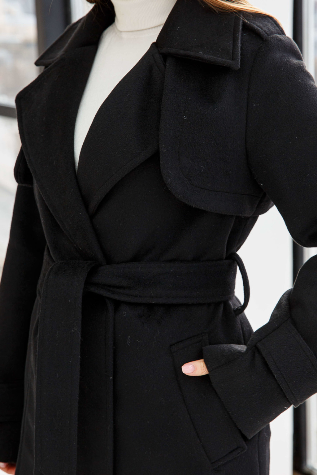 Демисезонное Пальто Mila Nova ПВ-310 черный — изображение 6