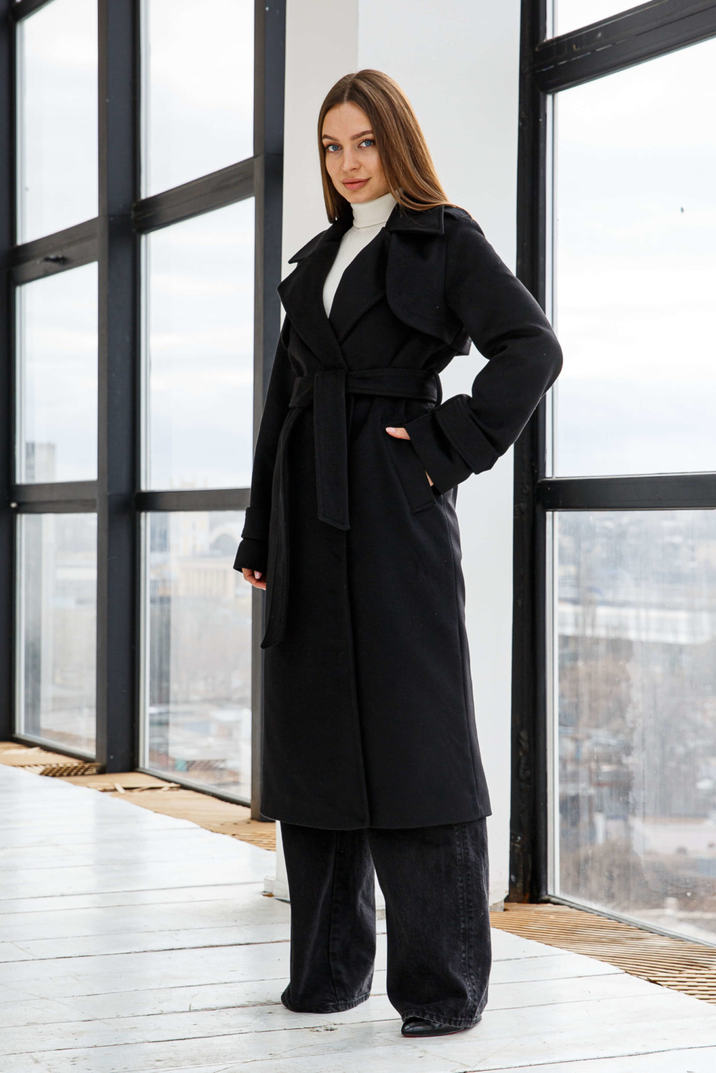 Демисезонное Пальто Mila Nova ПВ-310 черный — изображение 2