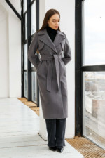 Демисезонное Пальто Mila Nova ПВ-310 темно-серый