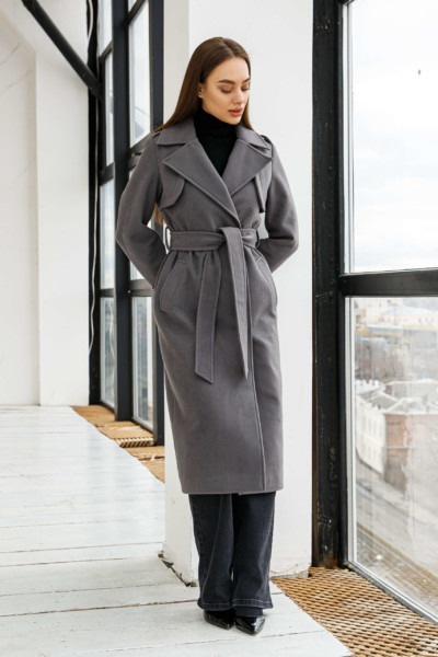 Демисезонное Пальто Mila Nova ПВ-310 темно-серый