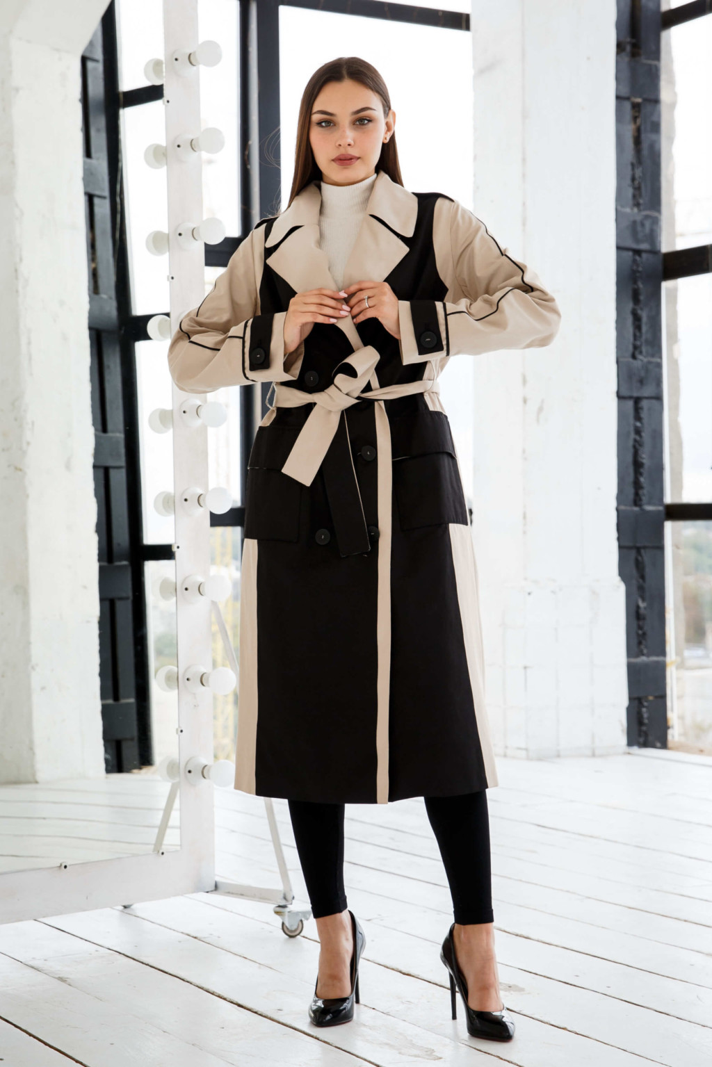 Демисезонный Тренч Mila Nova Q-102 бежевый — изображение 2