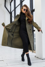 Демисезонный тренч Mila Nova Q-44 хаки — изображение 7