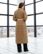 Демісезонний тренч Mila Nova Q-84 кемел+руда клітинка - Зображення 3