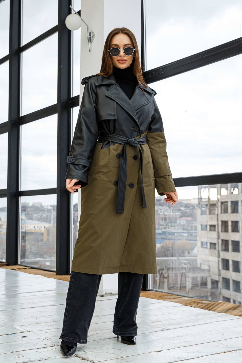 Демисезонный Тренч Mila Nova Q-94 хаки — изображение 1